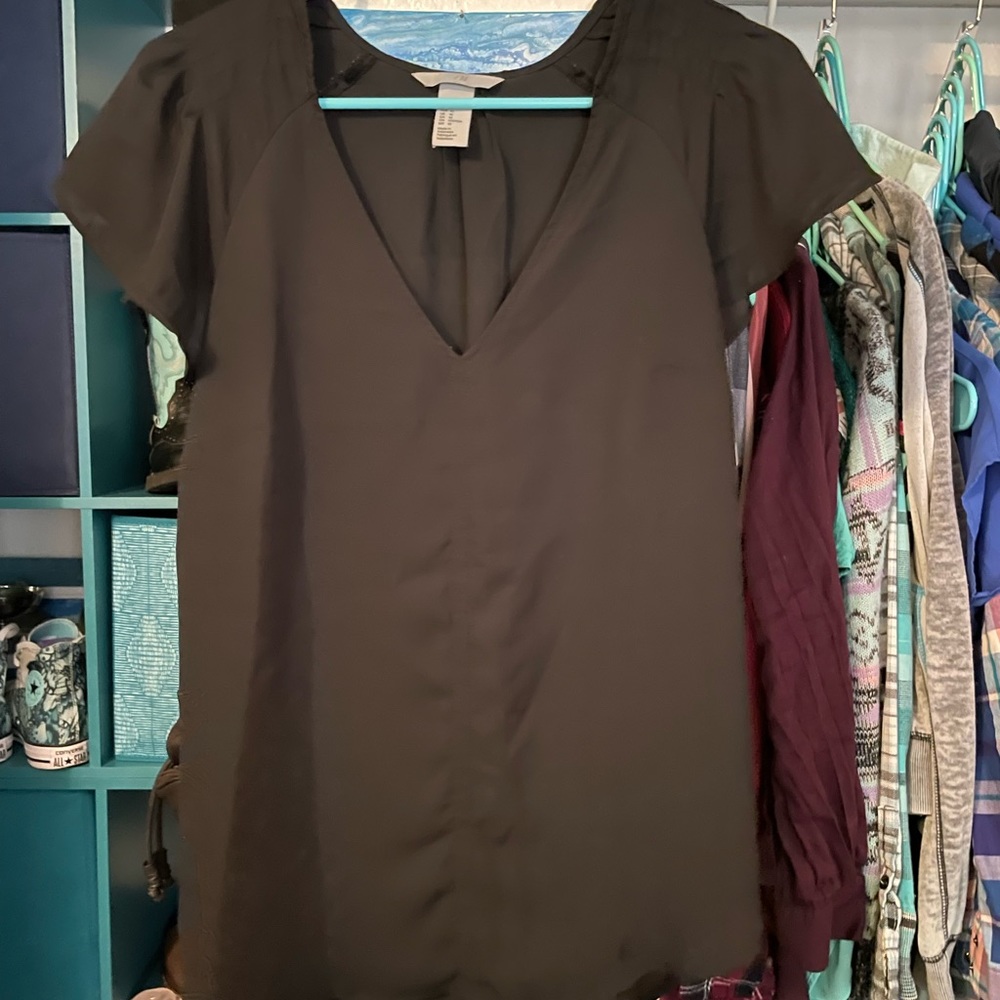 H&M Black V-Neck Blouse